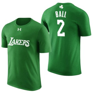 Lonzo Ball Los Angeles Lakers Men's #2 St. Patrick's Day T-Shirt - Green 963822-259