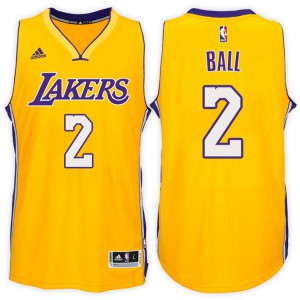 Lonzo Ball Los Angeles Lakers New Swingman Men's #2 Home Jersey - Gold 118716-285