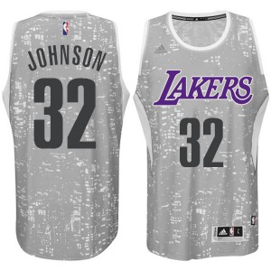 Earvin Johnson Los Angeles Lakers Swingman Men's #32 City Lights Jersey - Gray 751880-273