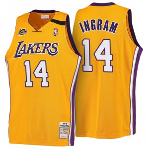 Brandon Ingram Los Angeles Lakers NBA 1999-00 Throwback Men's #14 Hardwood Classics Jersey - Gold 185000-733