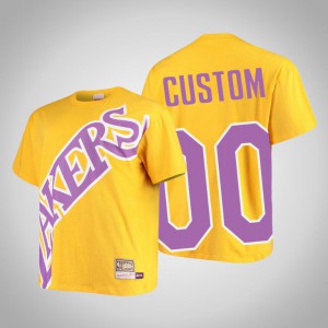 Custom Los Angeles Lakers HWC Men's #00 Big Face T-Shirt - Gold 106231-262