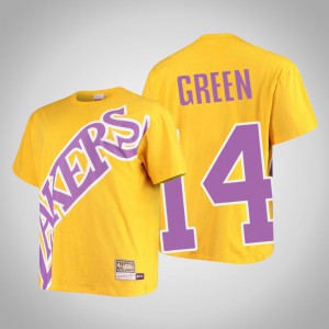 Danny Green Los Angeles Lakers HWC Men's #14 Big Face T-Shirt - Gold 683746-282