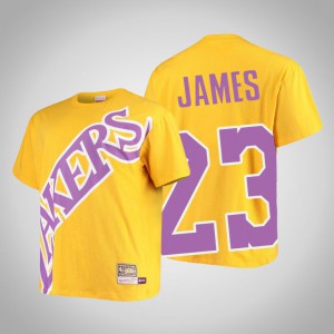 LeBron James Los Angeles Lakers HWC Men's #23 Big Face T-Shirt - Gold 458765-640