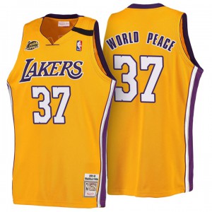 Metta World Peace Los Angeles Lakers NBA 1999-00 Throwback Men's #37 Hardwood Classics Jersey - Gold 894573-343