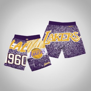 Los Angeles Lakers Sublimated Basketball Men's Jumbotron Shorts - Purple 784020-790