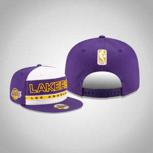 Los Angeles Lakers 9FIFTY Snapback Men's Striped Hat - Purple 114587-349