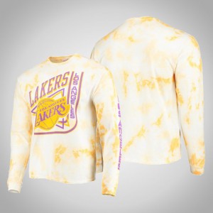 Los Angeles Lakers Throwback Long Sleeve Men's Tie-Dye T-Shirt - Yellow 437910-560