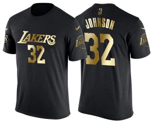 Magic Johnson Los Angeles Lakers Retired Player Name & Number Men's #32 Gilding T-Shirt - Gold 415176-618