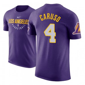 Alex Caruso Los Angeles Lakers Men's #4 Practice Essential T-Shirt - Purple 675569-699