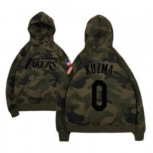 Kyle Kuzma Los Angeles Lakers Military Men's #0 Name & Number Hoodie - Camo 592446-976