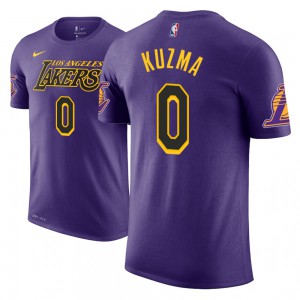 Kyle Kuzma Los Angeles Lakers Edition Name & Number Men's #0 City T-Shirt - Purple 473395-507