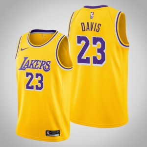Anthony Davis Los Angeles Lakers 2021-22 Trade Numbers Men's #23 Icon Jersey - Gold 699925-996