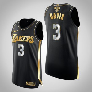 Anthony Davis Los Angeles Lakers Authentic Golden Limited Edition Men's #3 2020 NBA Finals Bound Jersey - Black 133597-118