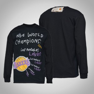 Los Angeles Lakers World Champions Long Sleeve Men's 2020 NBA Finals Champions T-Shirt - Black 397242-118