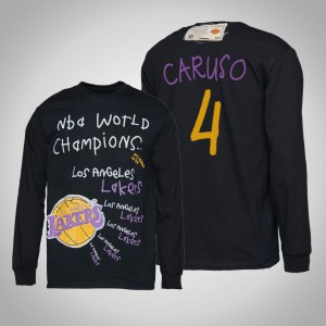 Alex Caruso Los Angeles Lakers Long Sleeve Men's #4 2020 NBA Finals Champions T-Shirt - Black 407238-752