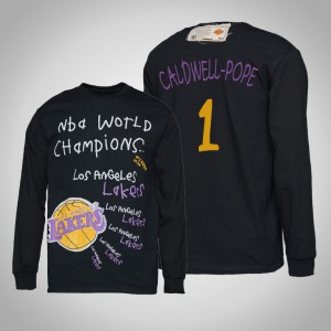 Kentavious Caldwell-Pope Los Angeles Lakers Long Sleeve Men's #1 2020 NBA Finals Champions T-Shirt - Black 280273-599