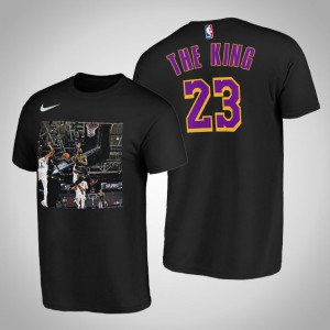 LeBron James Los Angeles Lakers King Slam Dunk 2020 Playoffs Men's #23 Player Graphic T-Shirt - Black 547572-955
