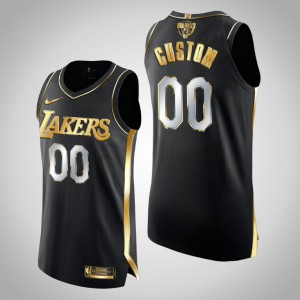 Custom Los Angeles Lakers Authentic Golden Limited Edition Men's #00 2020 NBA Finals Bound Jersey - Black 320333-901