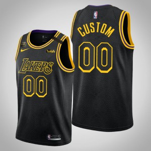 Custom Los Angeles Lakers 2020 Playoffs Edition Kobe Tribute Men's #00 Lakers Mamba Edition Jersey - Black 544398-731