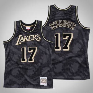 Dennis Schroder Los Angeles Lakers Hardwood Classics Men's #17 Black Toile Jersey - Black 476394-433