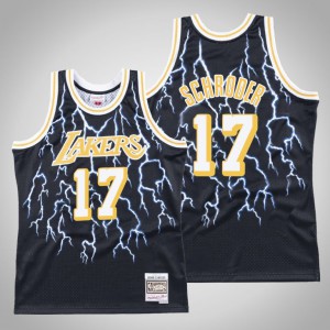 Dennis Schroder Los Angeles Lakers Hardwood Classics Men's #17 Lightning Jersey - Black 665123-260