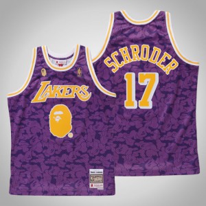 Dennis Schroder Los Angeles Lakers Men X Mitchell Ness Hardwood Classics Men's #17 BAPE Jersey - Purple 100112-708