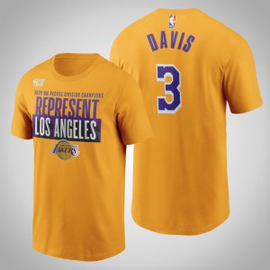 Anthony Davis Los Angeles Lakers Men's #3 2020 West Division Champions T-Shirt - Gold 805201-950