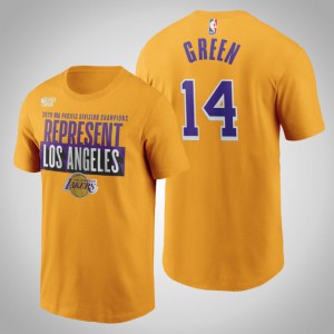 Danny Green Los Angeles Lakers Men's #14 2020 West Division Champions T-Shirt - Gold 182208-642