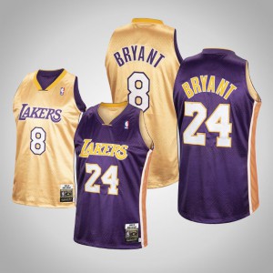 Kobe Bryant Los Angeles Lakers Authentic Reversible Special Edition Men's #24 Hardwood Classics Jersey - Purple Gold 332115-204