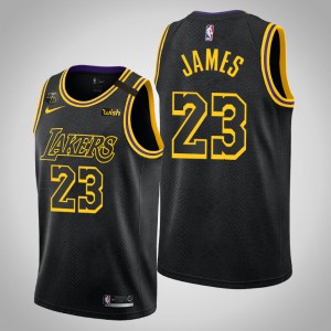 LeBron James Los Angeles Lakers 2020 Playoffs Edition Kobe Tribute Men's #23 Lakers Mamba Edition Jersey - Black 290678-793