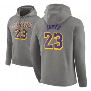 LeBron James Los Angeles Lakers LA Kings Essential Pullover Men's #23 Name & Number Hoodie - Gray 272659-113