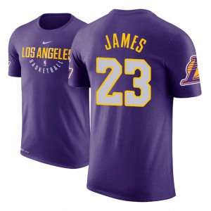 LeBron James Los Angeles Lakers Men's #23 Practice Essential T-Shirt - Purple 856600-665