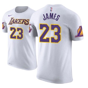 LeBron James Los Angeles Lakers 2018-19 Name & Number Men's #23 Association T-Shirt - White 558374-696