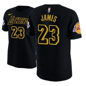 LeBron James Los Angeles Lakers 2018-19 Edition Name & Number Men's #23 City T-Shirt - Black 430110-236