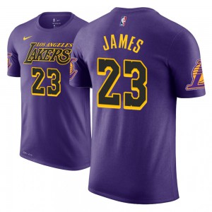 LeBron James Los Angeles Lakers Edition Name & Number Men's #23 City T-Shirt - Purple 170479-136