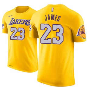 LeBron James Los Angeles Lakers 2018-19 Edition Name & Number Men's #23 Icon T-Shirt - Gold 848034-803
