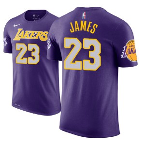 LeBron James Los Angeles Lakers 2018-19 Name & Number Men's #23 Statement T-Shirt - Purple 460000-510