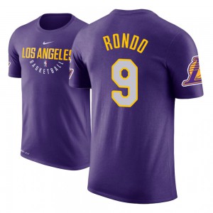 Rajon Rondo Los Angeles Lakers Men's #9 Practice Essential T-Shirt - Purple 480037-393