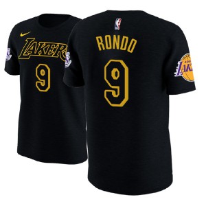 Rajon Rondo Los Angeles Lakers 2018-19 Edition Name & Number Men's #9 City T-Shirt - Black 598849-322