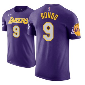 Rajon Rondo Los Angeles Lakers 2018-19 Name & Number Men's #9 Statement T-Shirt - Purple 422449-734