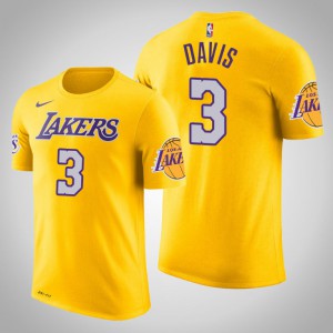 Anthony Davis Los Angeles Lakers Name & Number Men's #3 Icon T-Shirt - Gold 927519-624