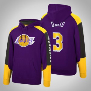 Anthony Davis Los Angeles Lakers Fusion Fleece Men's #3 Hardwood Classics Hoodie - Purple 599168-769