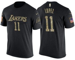 Brook Lopez Los Angeles Lakers USA Flag USA Flag Men's #11 Name & Number T-Shirt - Camo 547578-208