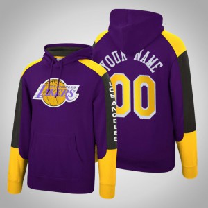 Custom Los Angeles Lakers Fusion Fleece Men's #00 Hardwood Classics Hoodie - Purple 945738-568