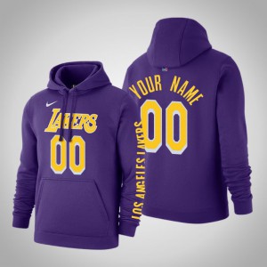 Custom Los Angeles Lakers 2020 Season Pullover Men's #00 Statement Hoodie - Purple 752231-744