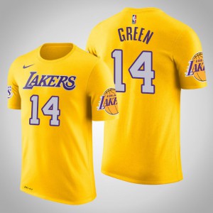 Danny Green Los Angeles Lakers Name & Number Men's #14 Icon T-Shirt - Gold 946020-987