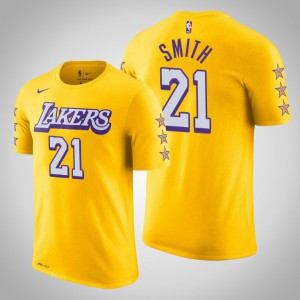 J.R. Smith Los Angeles Lakers 2020 Season Name & Number Men's #21 City T-Shirt - Gold 280004-792