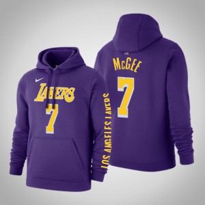JaVale McGee Los Angeles Lakers 2020 Season Pullover Men's #7 Statement Hoodie - Purple 145821-675