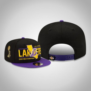 Los Angeles Lakers Champs State 9FIFTY Snapback Men's 2020 NBA Finals Champions Hat - Black 587787-900