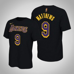 Wesley Matthews Los Angeles Lakers Edition 2021 Men's #9 Earned T-Shirt - Black 622434-123